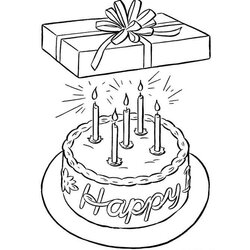 Wizard Birthday Coloring Pages Presents Color Sheets Present Print Christmas These Printable Cake Drawing