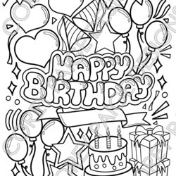 Magnificent Happy Birthday Coloring Sheet