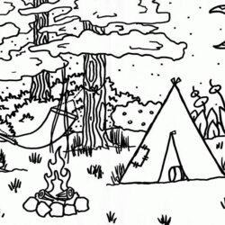 Great Essay Astounding Camping Colouring Pages Kids Inspirations Woods Snoopy
