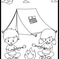 Preeminent Camping Color Pages Activity