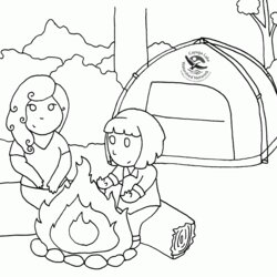Superb Free Printable Camping Coloring Pages Home Girl Scout Color Print Sheets Colouring Girls Comments
