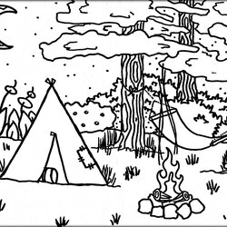 Supreme Camping Coloring Pages For Kids At Free Printable Health Camp Fitness Theme Camper Sheet Drawing