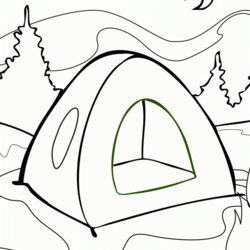 Camping Coloring Pages Free Home Tent Colouring Kids Sheet Campfire Drawing Print Printable Tents Draw Color