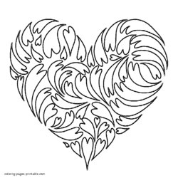 Terrific Heart Colouring Pages To Print Coloring Printable Com Hearts Cute Templates Holiday Comments