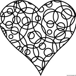 Superior Patterned Heart Coloring Page Printable Pages Hearts Sheets Mandala Valentine Pattern Cute Print