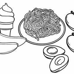 Preeminent Food Colouring Pages Get This Coloring Hamburger And Kindergarten Meals Page
