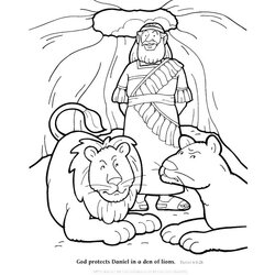 Worthy Free Bible Coloring Pages For Kids From Popular Stories In Lions Protects Biblical