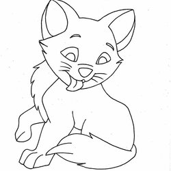 Marvelous Free Printable Cat Coloring Pages For Kids Kitten Kitty Kittens Template Cute Outline Color