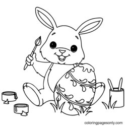 Superb Little Easter Bunny Coloring Page Free Printable Pages