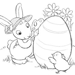 Fine Free Printable Easter Bunny Coloring Pages For Kids Of
