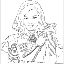 Very Good Disney Descendants Coloring Page Free Pages Online Color Print