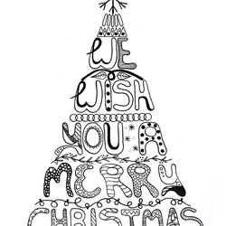 Wonderful Merry Christmas Adult Coloring Page Parole