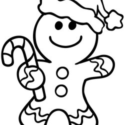 Gingerbread Man Christmas Coloring Page Printable Pages Print Color