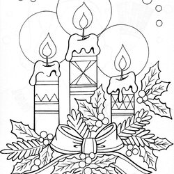 Fantastic Printable Christmas Colouring Pages The Housewife Colour Candles In Page