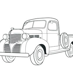 Terrific Semi Truck Coloring Pages At Free Printable Chevy Old Pickup Dodge Classic Car Ram Antique Color