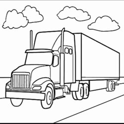 Fantastic Beauteous Semi Truck Coloring Pages Refundable With Wallpapers Trailer Mack Drawing Printable Crane