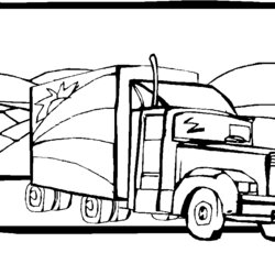 Superior Semi Truck Coloring Page Home Pages Color Trucks Cars Printable Transport Kids Graphics Animated