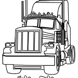 The Highest Standard Semi Truck Coloring Pages At Free Printable Drawing Wheeler Diesel Trucks Line Outline