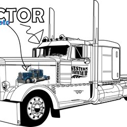 Exceptional Printable Semi Truck Coloring Pages