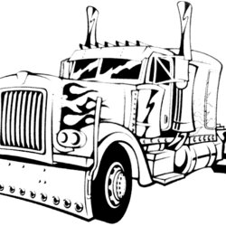 Perfect Printable Pictures Of Semi Truck Free Page Print Color Craft Coloring Pages Trailer Drawings Cool