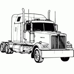 Swell Printable Pictures Of Semi Truck Free Page Print Color Craft Coloring Pages Wheeler Drawing Trucks