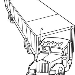 Sublime Semi Truck Coloring Pages To Download And Print For Free Trailer Printable Colouring Trucks Big Tow