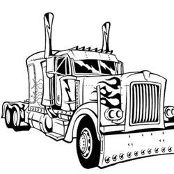 Legit Semi Truck Drawing At Free Download Coloring Pages