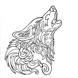 Wonderful Cool Wolf Coloring Pages At Free Printable Color Mandala Print