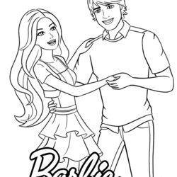 Great Barbie And Ken Coloring Page Sheet Pages Print Printable Color Dancing