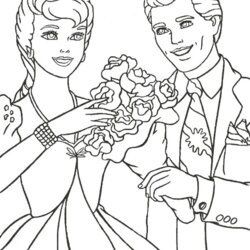 Terrific Free Barbie And Ken Coloring Page Pages Print Color