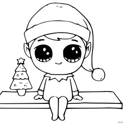 Superb Elf On The Shelf Easy Coloring Page Printable Pages Print Book