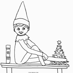 Very Good Free Printable Elf Coloring Pages For Kids Shelf Christmas Girl Color Elves Sheets Print Drawing