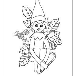 Cool Free Printable Elf On The Shelf Coloring Pages Templates