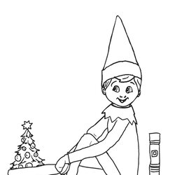 Free Printable Elf On The Shelf Coloring Pages