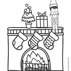 Capital Printable Elf On The Shelf Coloring Pages