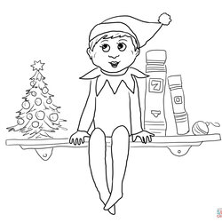 Elf On Shelf Drawing At Explore Collection Of Drawings Coloring Pages Printable