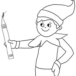 Spiffing Free Printable Elf On The Shelf Coloring Pages