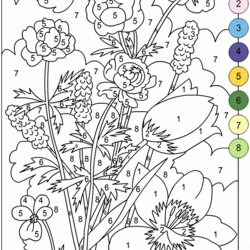 Supreme Adult Color By Number Books Coloring Pages Numbers Printable Book Sheets Kids Flower Colors