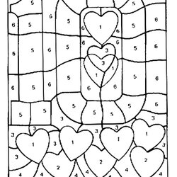 Great Free Printable Color By Number Coloring Pages Best For Numbers Kids Valentines Print Valentine Sheets