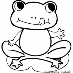 Smashing Free Printable Frog Coloring Pages Frogs Cute Print Drawing Colouring Easy Color Kids Hungry Cartoon