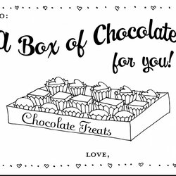 Marvelous February Coloring Pages Best For Kids Chocolates Box Printable Print Valentine Candy Bar Size