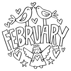 Cool February Coloring Pages For Kids Stock Illustration Of Cartoon Preview Style