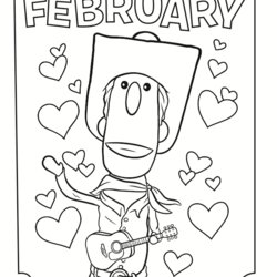 Free Printable February Coloring Pages Sheets Print Animal Woody Welcoming Choose Board Hearts