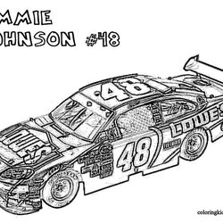 Wonderful Coloring Pages Free The Sports Fan Adult Cars Car Johnson Jimmie Print Race Printable Drawing Kids