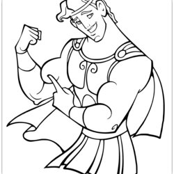 Super Hercules Coloring Pages Flexing