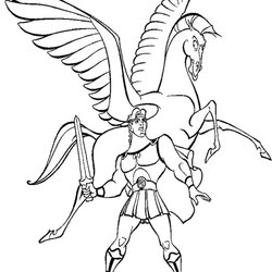 Matchless Hercules Coloring Pages Disney Home Pegasus Superheroes Colouring