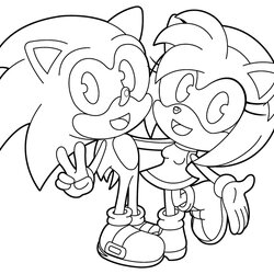 Perfect Fresh Image Sonic Amy Coloring Pages Rose Hedgehog