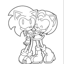 Amy Sonic Coloring Pages At Free Printable Baby Cute Hug Hedgehog Incredible Print Color Colored