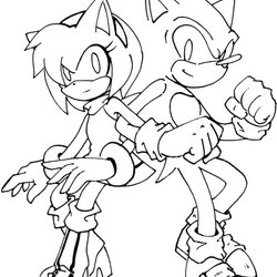 Spiffing Sonic Amy Coloring Pages At Free Download Kissing Printable Color Print Template Sketch