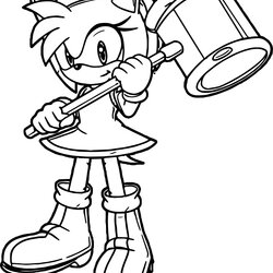 Superior Sonic And Amy Coloring Pages At Free Printable Rose Hammer Handyman Color Print Cute